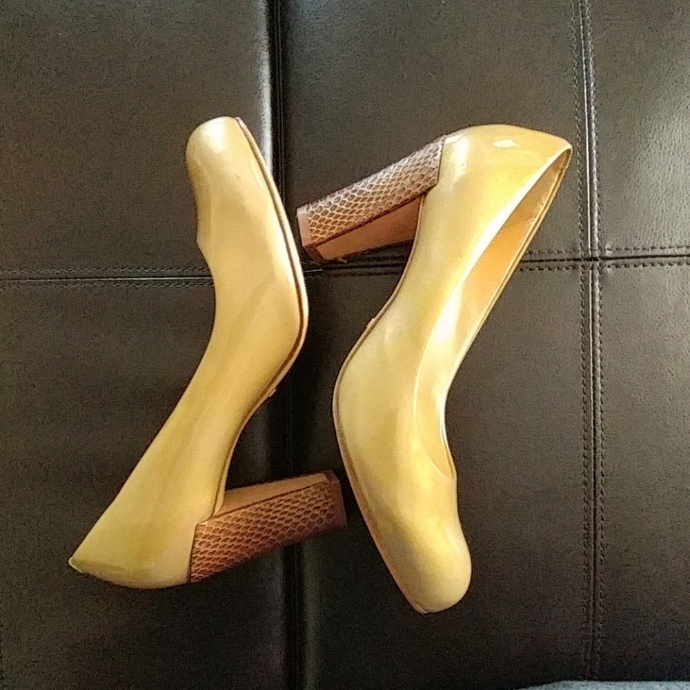Cole Haan Gold Colored Chunky Heels